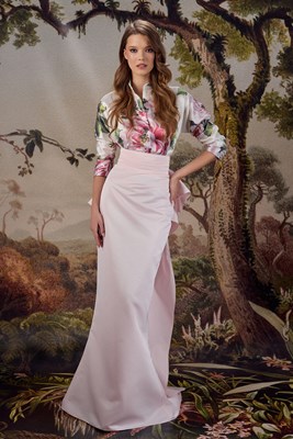 Show details for SILK PRINT BLOUSE & BOW SKIRT Picture of SILK PRINT BLOUSE & BOW SKIRT