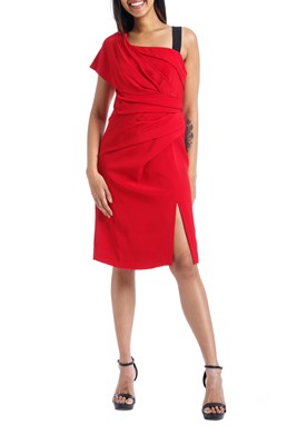 Show details for ONE SHOULDER DRAPE DRESS  Picture of ONE SHOULDER DRAPE DRESS