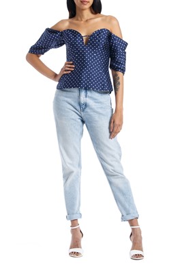 Show details for CORSET DRAPE SHOULDER TOP Picture of CORSET DRAPE SHOULDER TOP