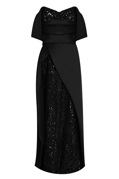Picture of LONG OFF THE SHOULDER DRESS BLACK, Picture 1
