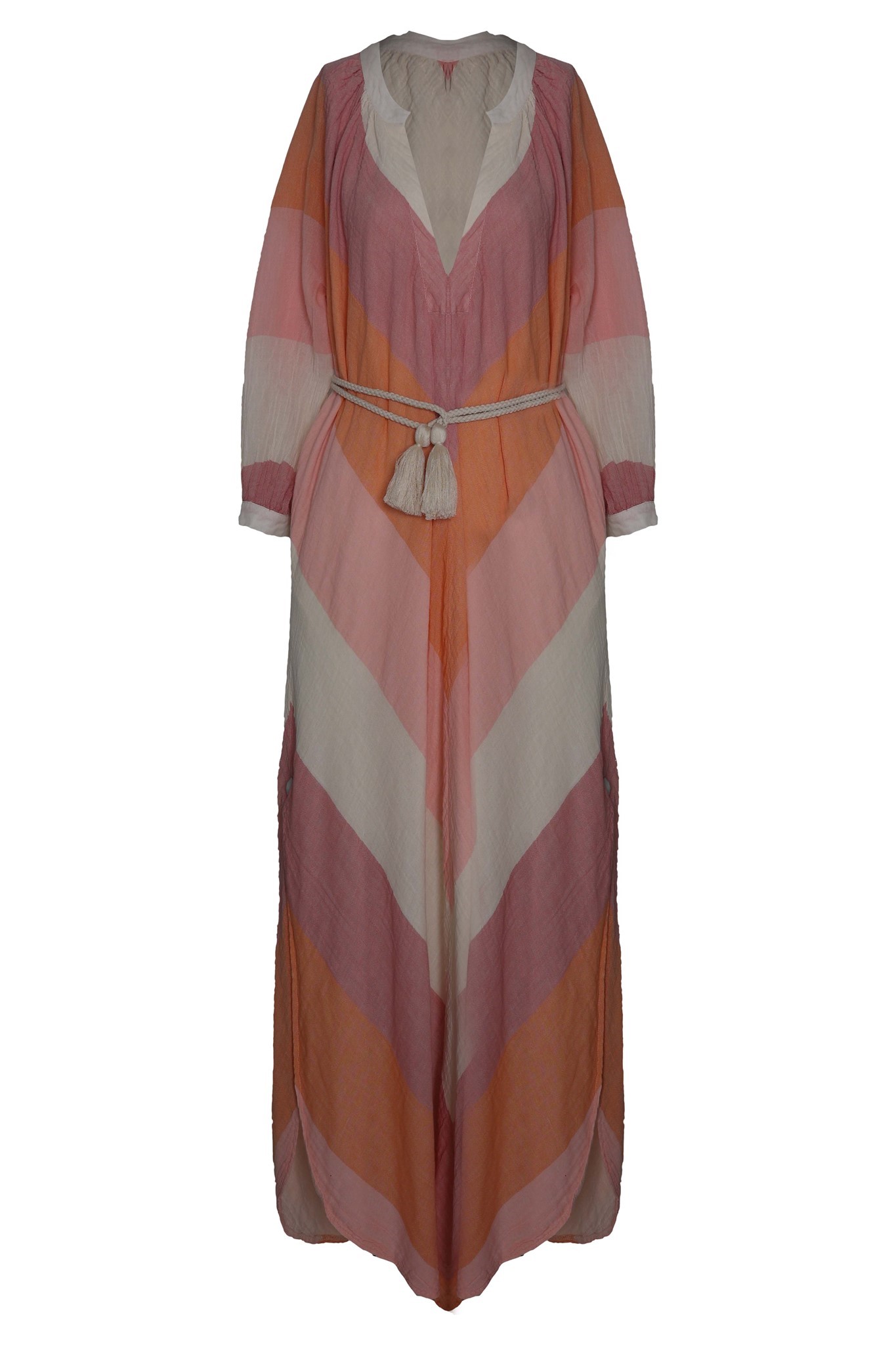 Picture of STRIPED V NECK DRESS