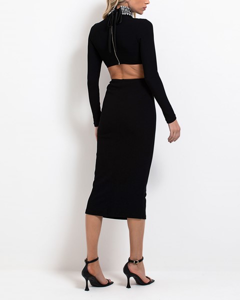 Picture of STRETCH KNIT MIDI DRESS WITH REMOVABLE BEADED COLLAR, Picture 3