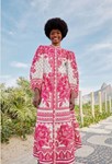 Picture of TROPICAL WOODCUT MIDI DRESS