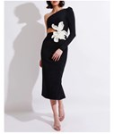 Picture of ONE SHOULDER MAXI DRESS WITH FLOWER
