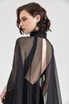 Picture of SLIM CUT CREPE DRESS WITH OVERLAYERED CAPE