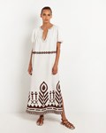 Picture of DRESS NERVIR FEATHER CHEVRON SHORT SLEEVES
