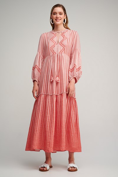 Picture of MAXI  DRESS LONG SLEEVE PINK, Picture 1