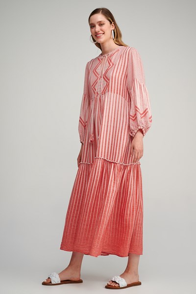 Picture of MAXI  DRESS LONG SLEEVE PINK, Picture 2