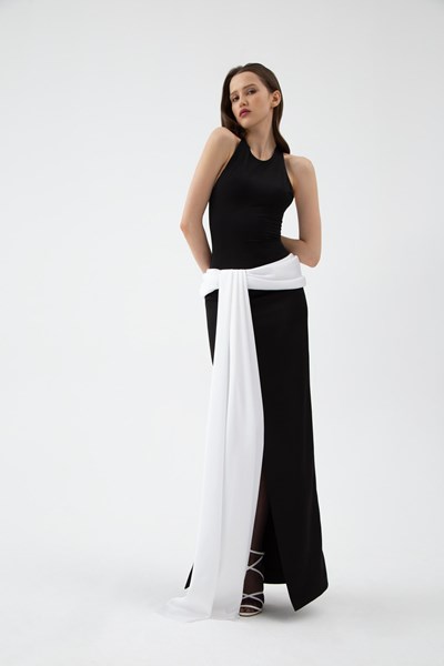 Picture of SATIN & BIFLEX MAXI DRESS, Picture 2