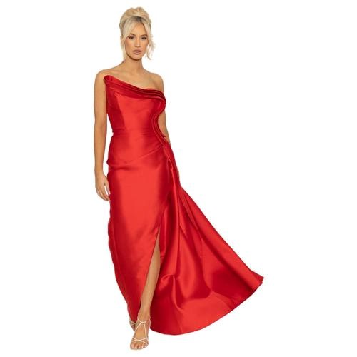 Picture of TAFFETA PLEAT BODICE GOWN RED
