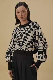 Picture of HEART DECO BLACK KNIT SWEATER, Picture 3