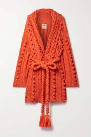 Picture of ORANGE BRAIDED KNIT CARDIGAN, Picture 3