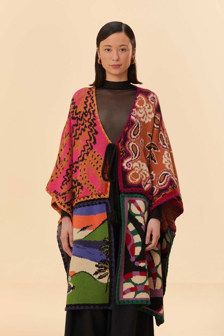 Picture of KNIT KIMONO MIXED PRINTS