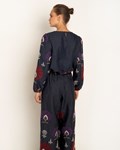 Picture of TROUSERS MINI PEACOCKS NAVY BLUE / PURPLE