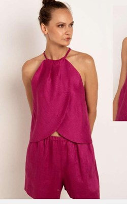 Picture of TOP SLEEVELESS WRAP HALTER NECK LIGHT PINK