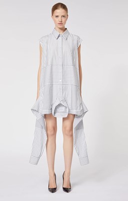 Picture of UPSIDE DOWN SHIRT DRESS STRIPED GREY