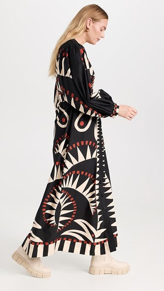 Picture of V NECK PUFFED SLEEVE MAXI DRESS, Picture 3