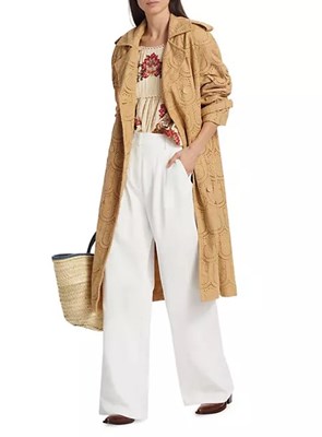 Picture of PINEAPPLE COTTON EYELET TRENCH COAT