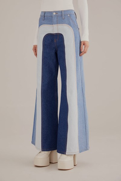 Picture of PATCHWORK DENIM WIDE PANTS, Picture 4