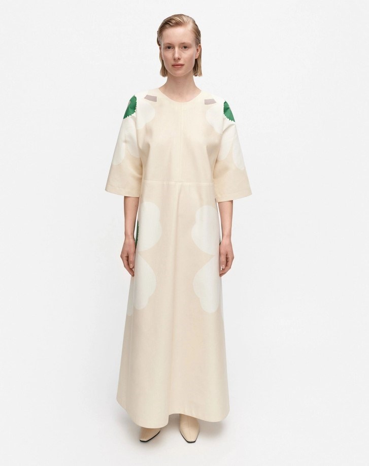 Picture of HAIKU HEIJASTUS UNIKKO COTTON LINEN DRESS GREEN