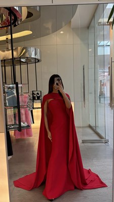 Picture of LONG PARTY DRESS WITH CAPE 