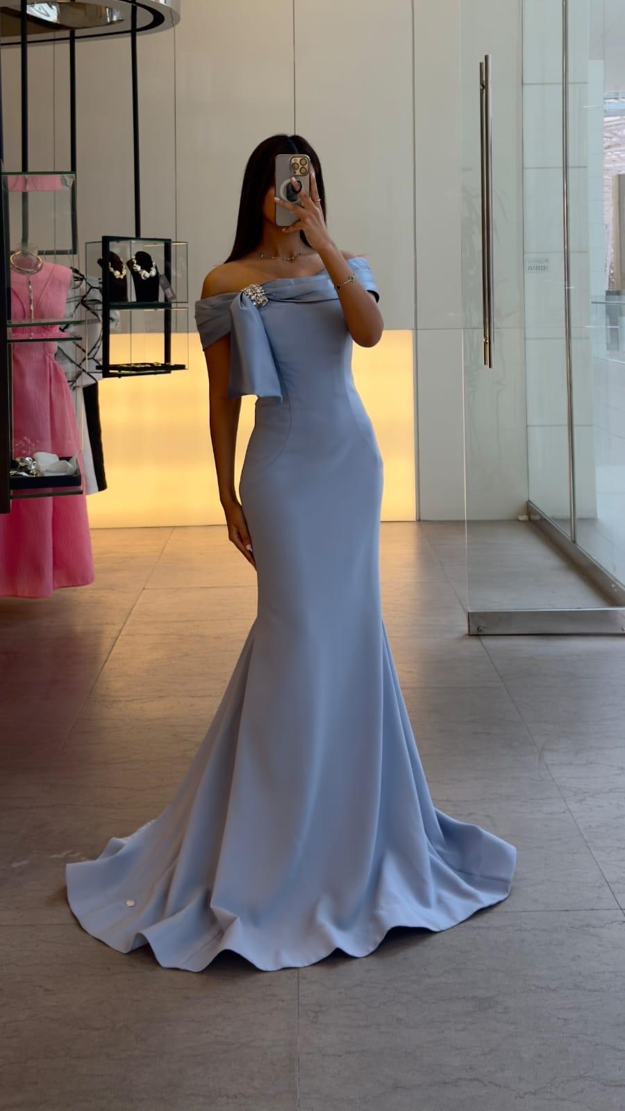 Picture of LONG PARTY DRESS 14A LIGHT BLUE