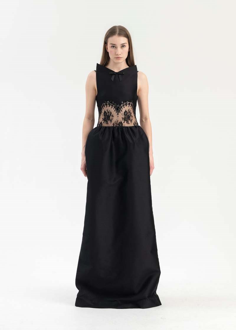 Picture of STAND COLLAR LONG GOWN DRESS 