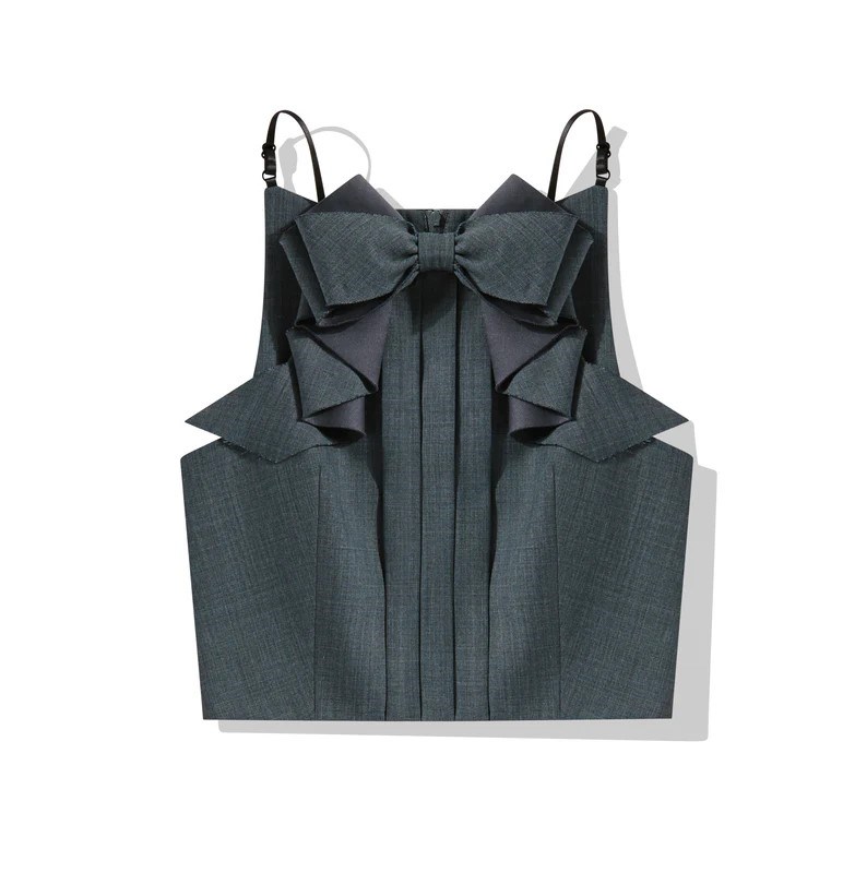 Picture of 3D BOW NECKLINE SHORT TOP 