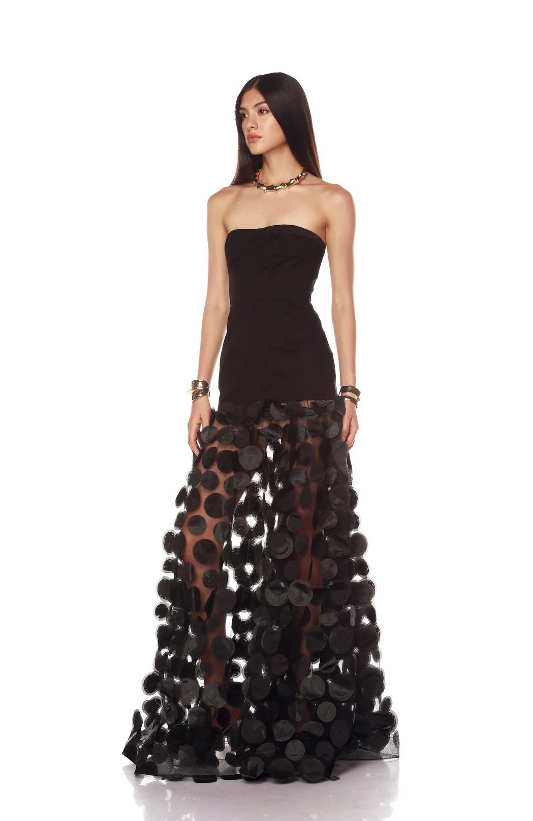 Picture of HARPER STRAPLESS BLACK GOWN