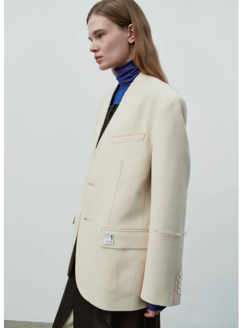 Picture of COLLARLESS WOOL JACKET