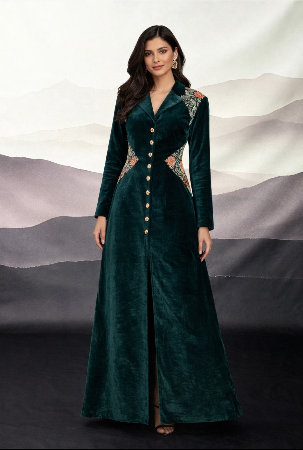 Picture of LONG TAILORED DRESS WITH REFINE ELEGANCE BA21