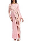 Picture of WRAP DRESS BEIGE & PINK