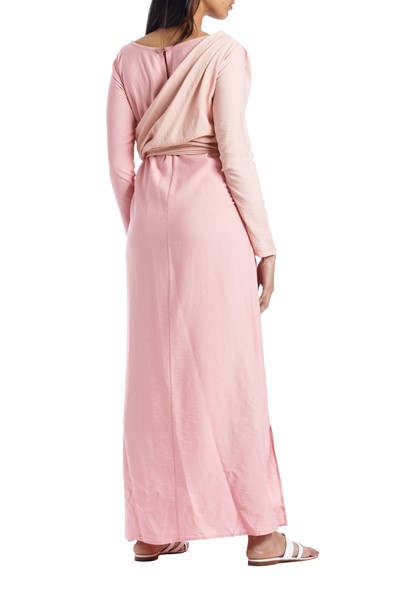 Picture of WRAP DRESS BEIGE & PINK, Picture 4