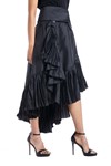 Picture of Asymmetric Wrap pleated Skirt 