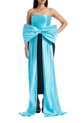 Picture of Bow Embellished Strapless Silk 