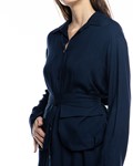 Picture of MIDI NAVY SHIRT DRESS WITH BELT POCKETS