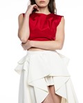 Picture of SHORT SKIRT WITH PLEATED PEPLUM