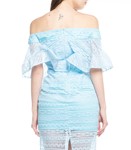 Picture of SINGLE RUFFLE OFF SHOULDER LACE DRESS