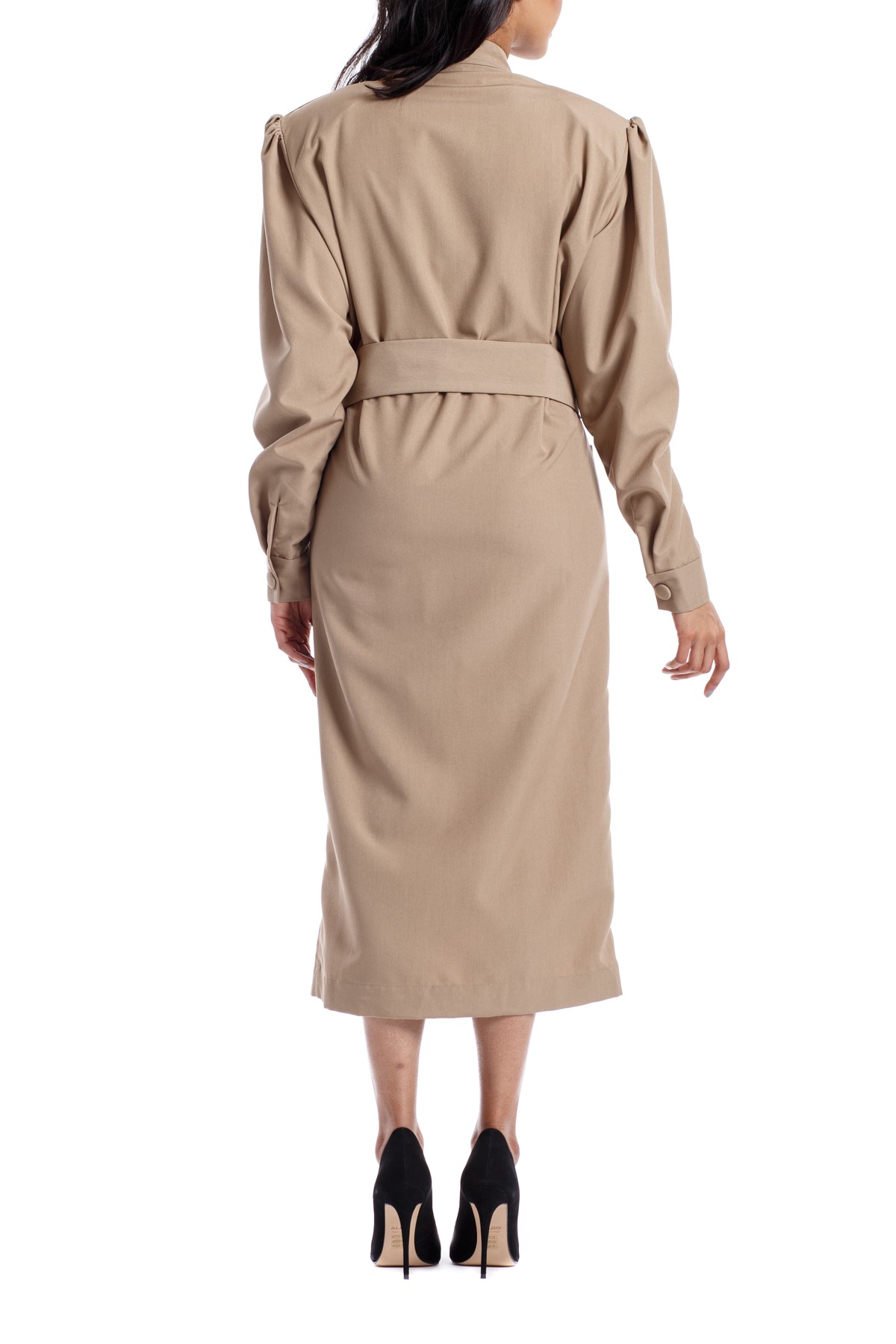 beige trench dress