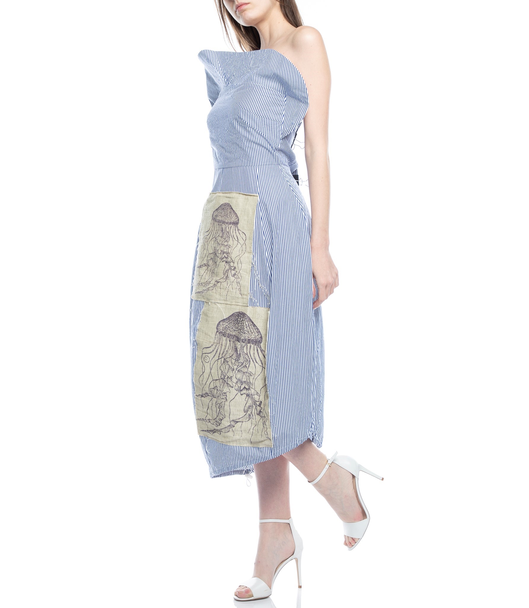 knee length frill dress