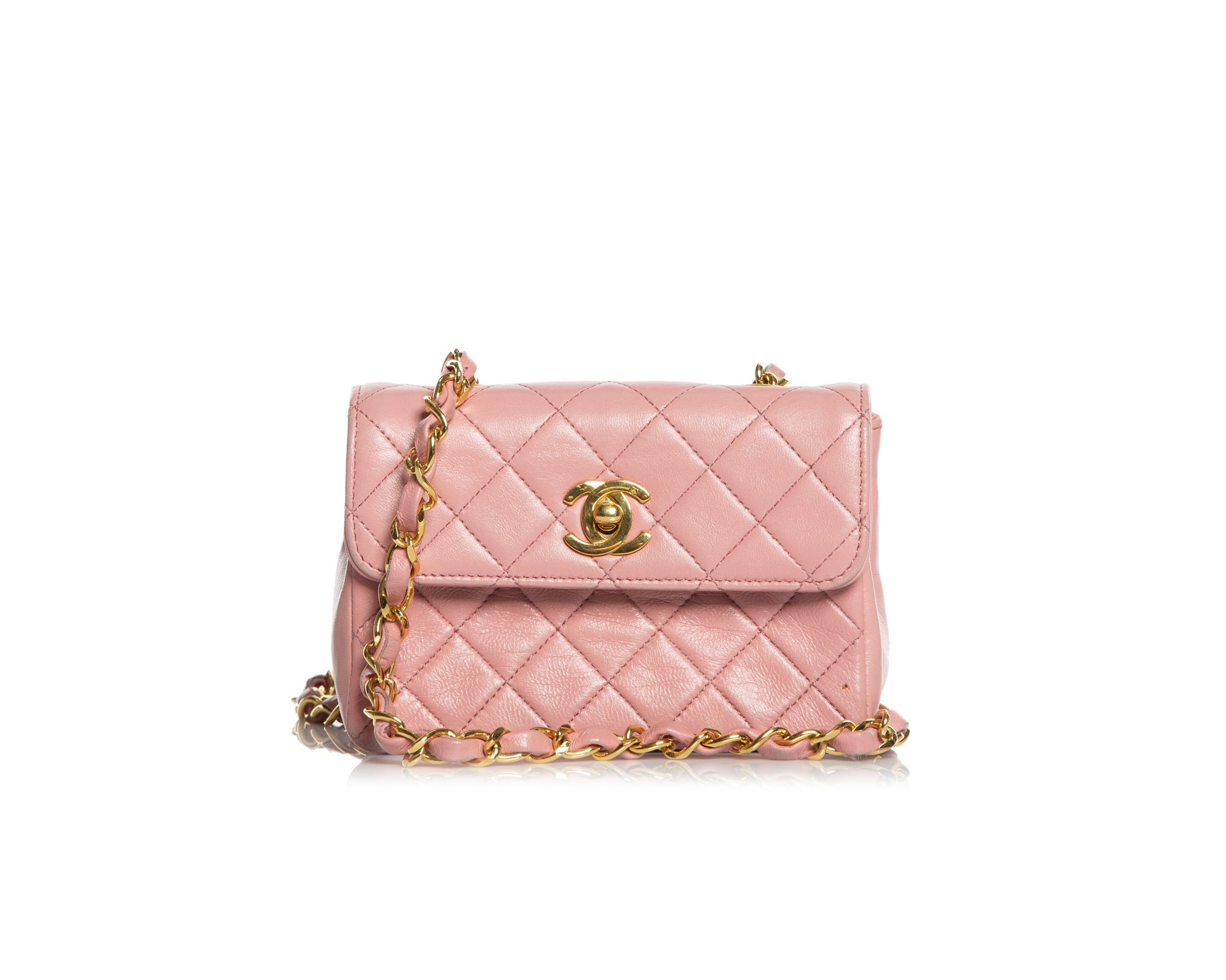 pink leather chanel bag