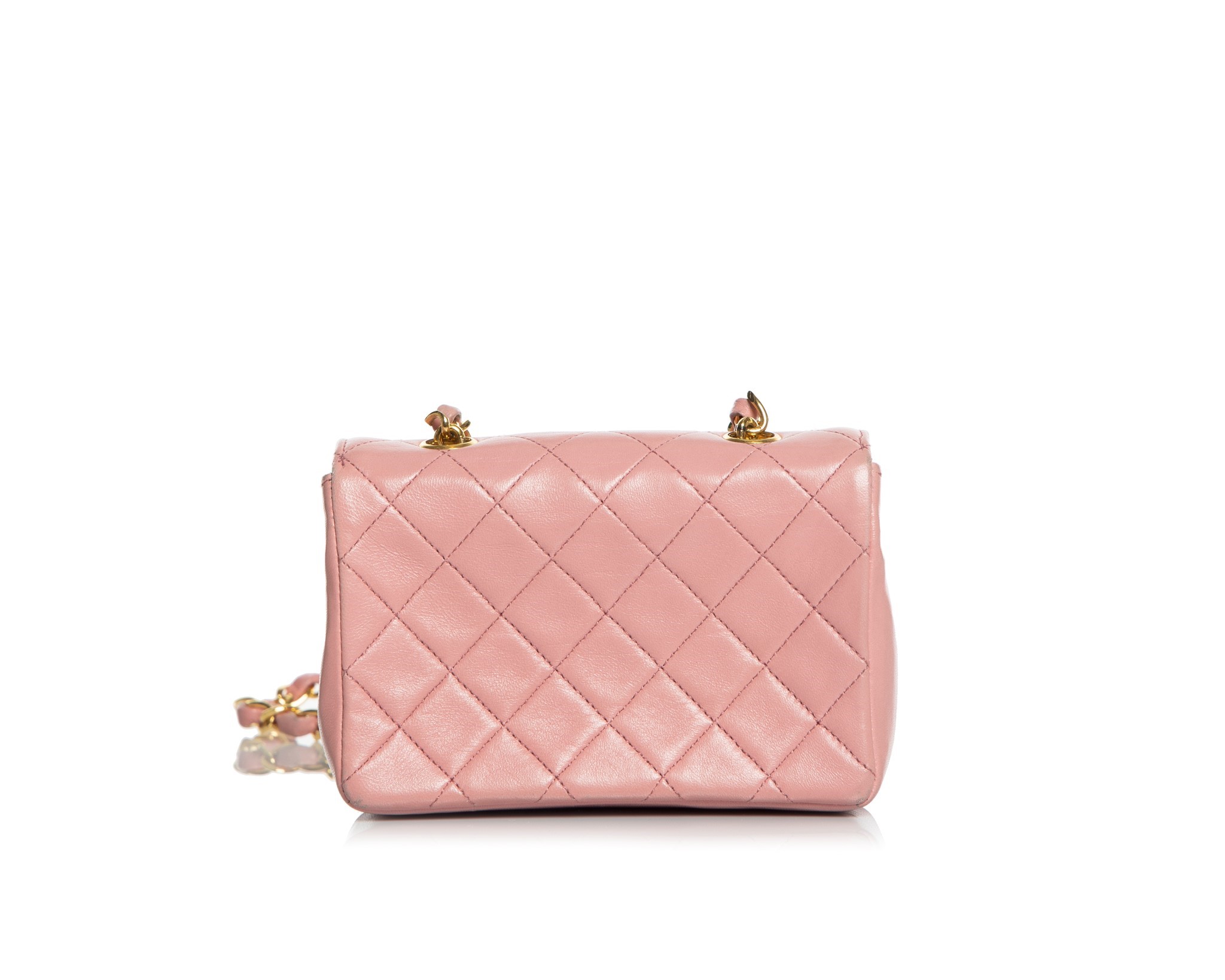 FWRD Renew Chanel Matelasse Lambskin Double Chain Shoulder Bag in Pink