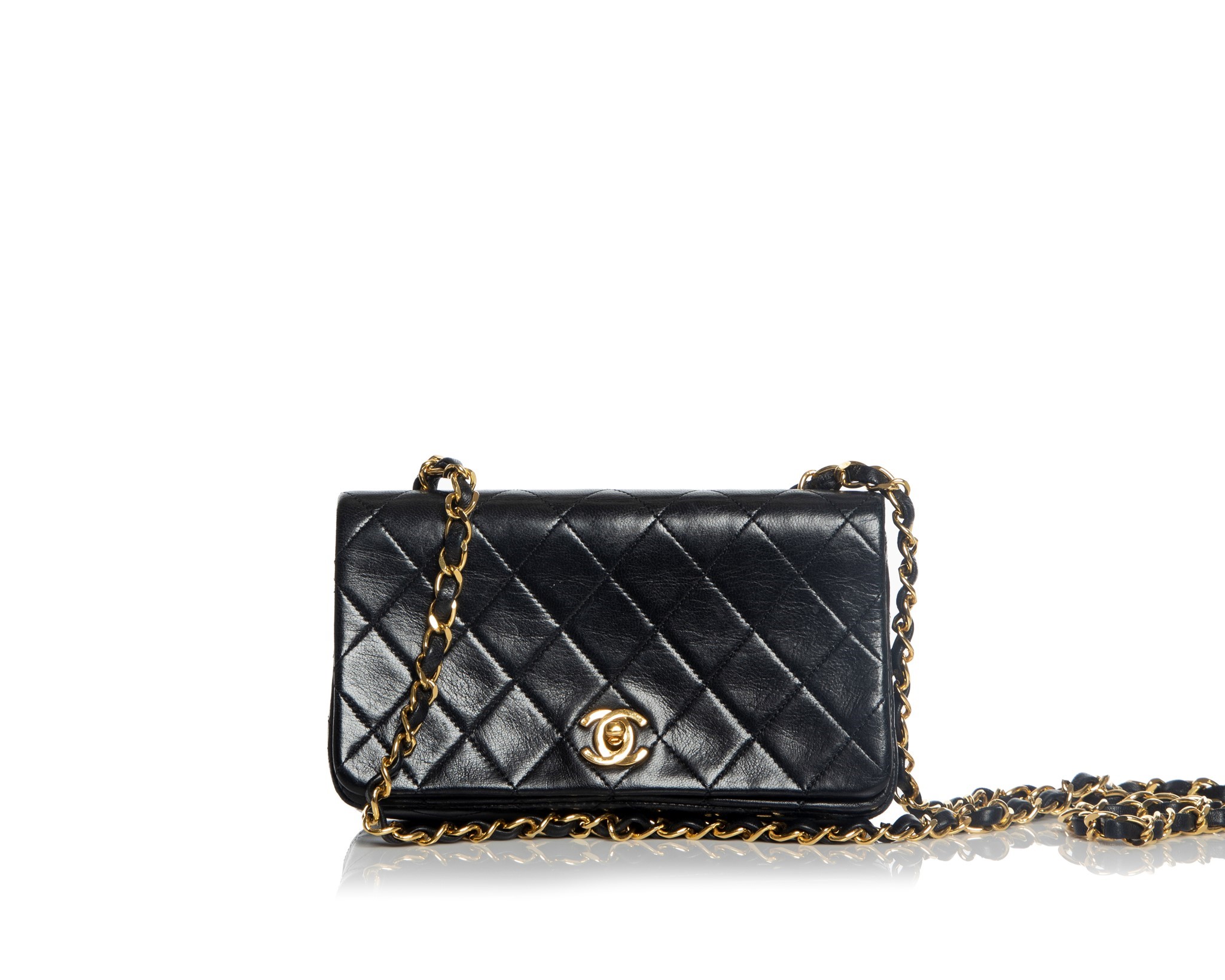 Chanel Black Quilted Leather Vintage Front Pocket Bag Chanel