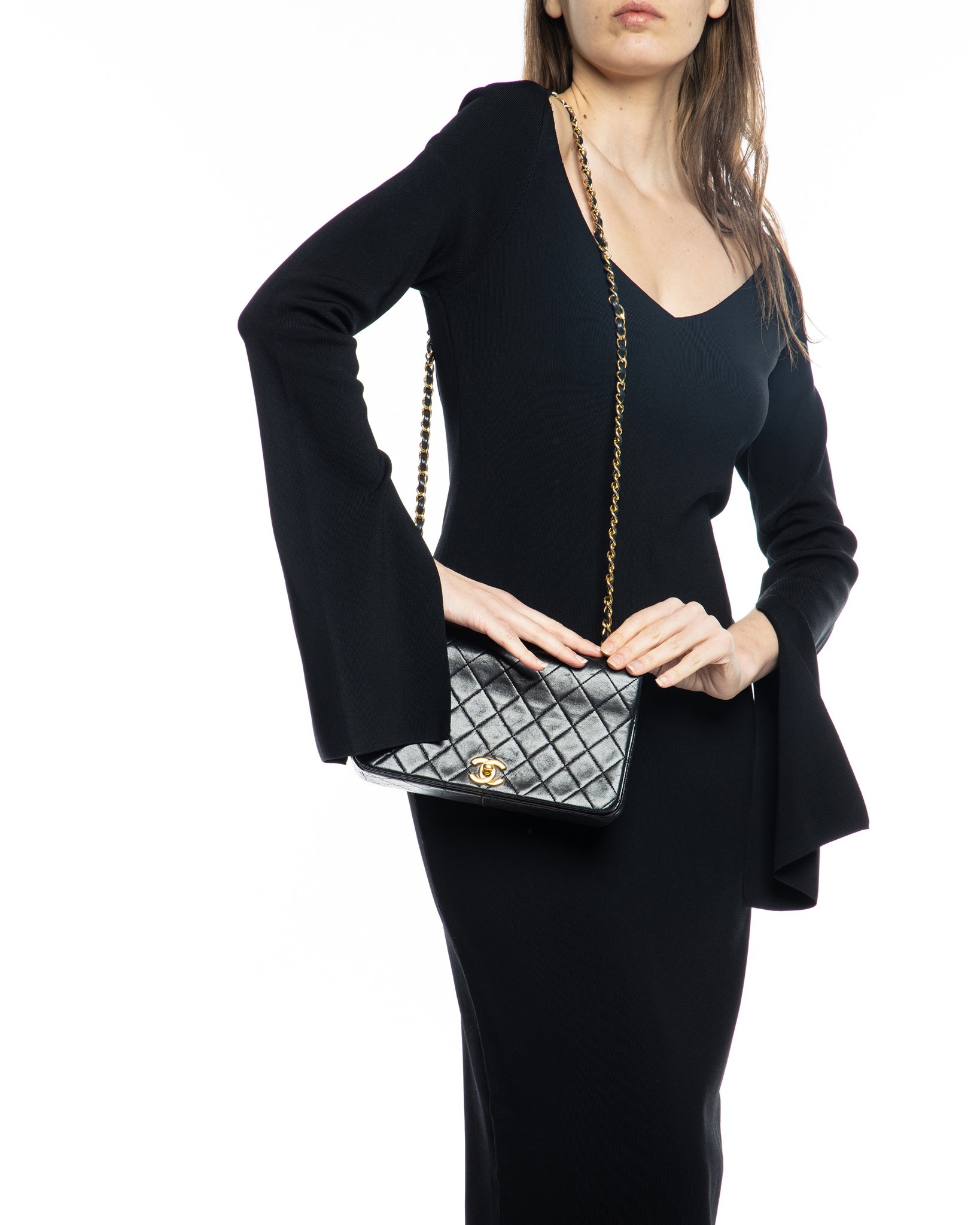 Chanel Vintage Black Quilted Lambskin Medium Multi Pocket Bag, myGemma
