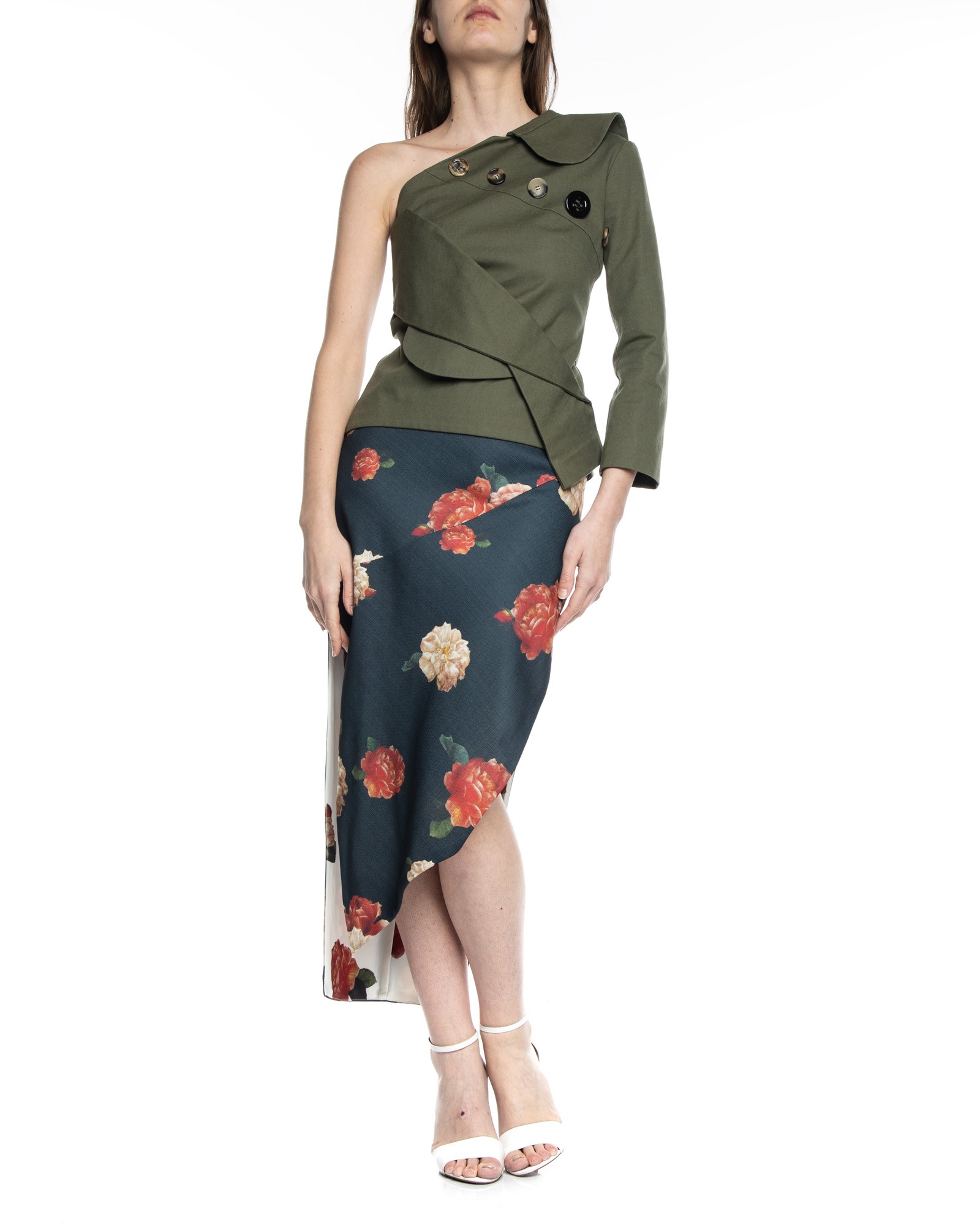 long khaki skirts vest