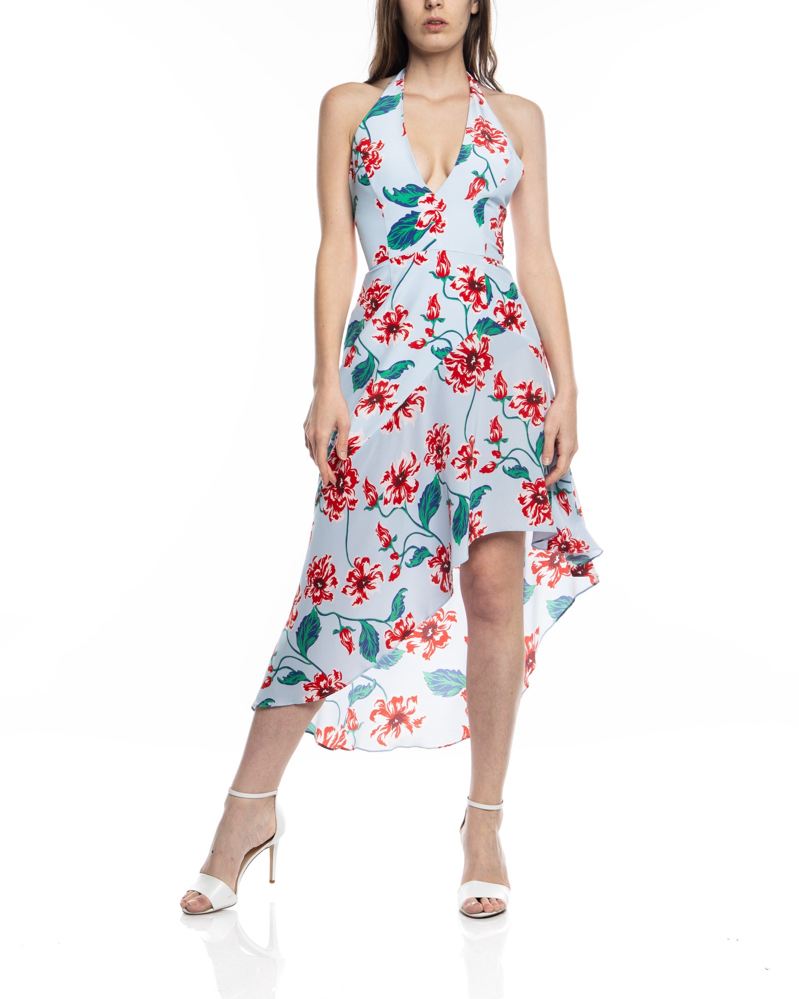 Picture of PRINT FLORAL HALTER DRESS