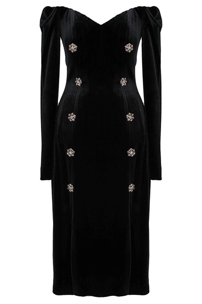 Picture of VELVET LONG SLEEVE DRESS, Picture 1